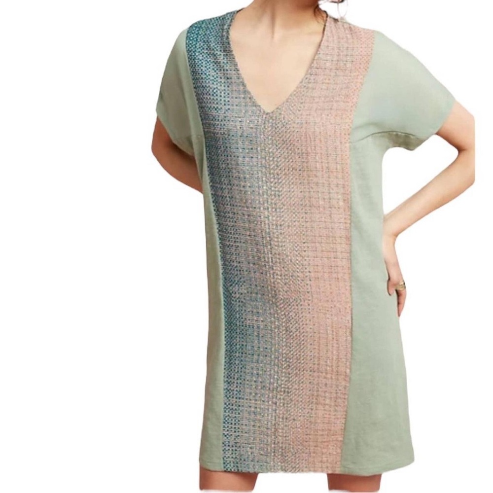 Anthropologie Akemi + Kin Green Pink Hanselle Cocoon Dress small petite